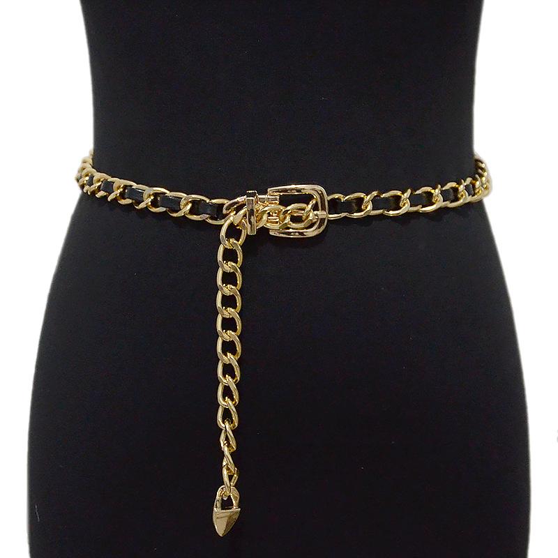 Meier Women s belt - trendy punk style metal chain waist chain 105