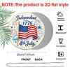 2D Flat, 1pc Round Aluminum 4th of July Sign, "Independent Since 1776" American Flag Metal Wall Art, Fireworks & Stars Design, Waterproof & Durable