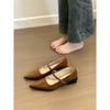 Ernie! Pointed Toe with Thick Heel Single Shoes Women's Spring and Autumn Versatile Commuter Mary Jane Shoes