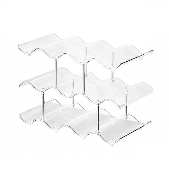 Yangyizhi Cup Storage Rack, Multi-Layer Stacking Organizer, with Wavy Slot Design, Space Saving Desktop Bar for Mugs Glasses Coffee Cups