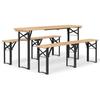 VidaXL Ensemble de tables à bière pliantes 3 pcs bois massif de sapin 363113