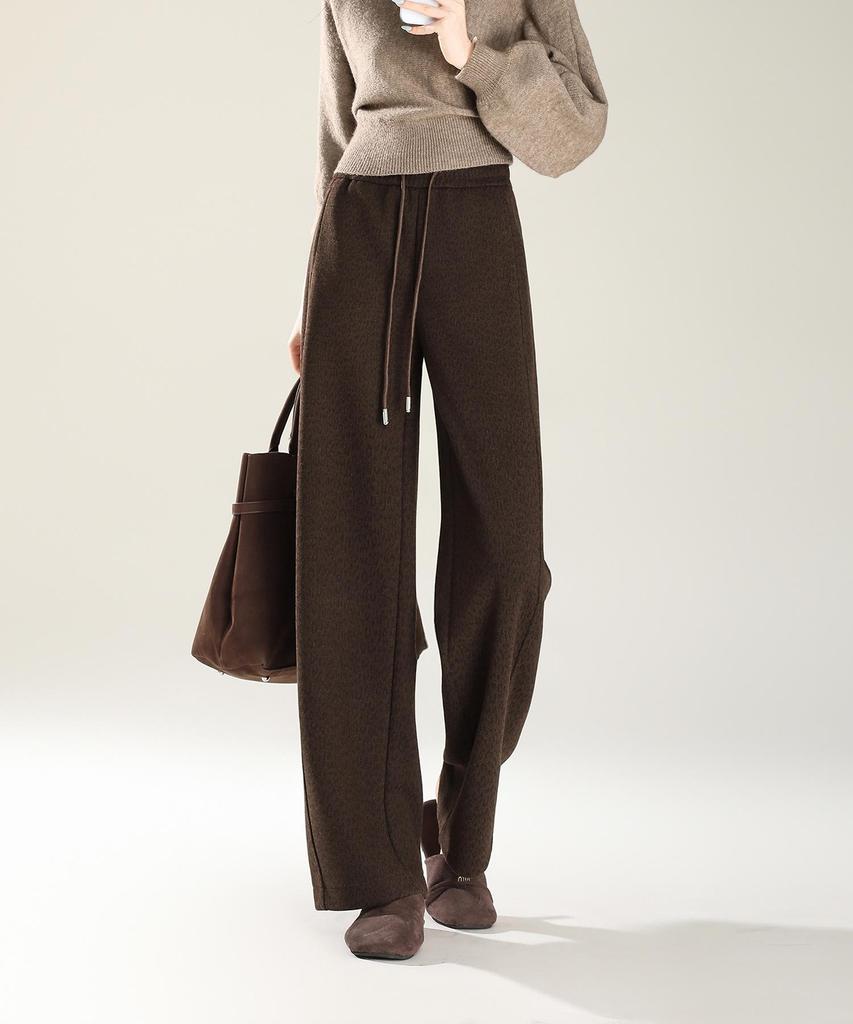 Women's Urban Wool Blend Fleece-Lined Wide-Leg Trousers: Autumn 2025 Bestseller for Comfortable Casual Commutes