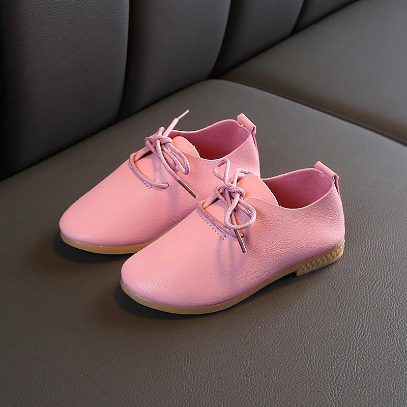 Nice Toddler Little Girl PU Leather Shoes Formal Boys School Shoes Student Lace Up Evening Party Dresses for Kids Baby H04183
