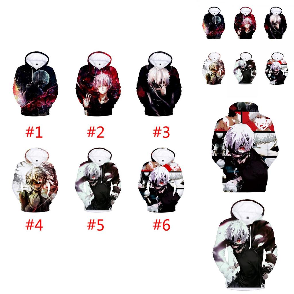 Tokyo Ghoul Hoodie Herren Damen 3D-Druck Pullover Cosplay Kostüm In Premium Baumwollmischung