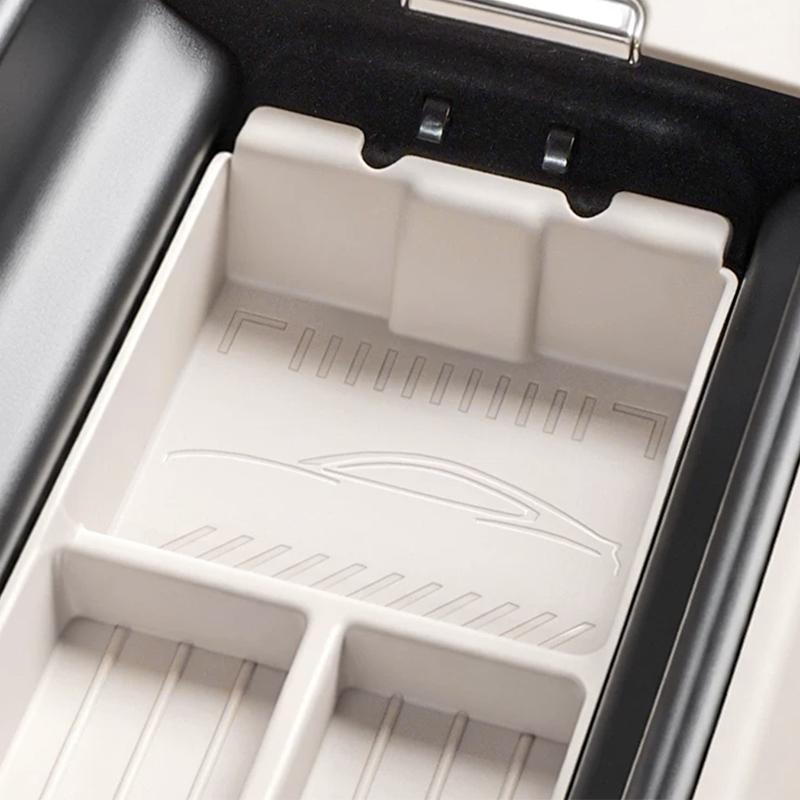For Xiaomi SU7 2026 Car Center Console Armrest Storage Box Tray Organizer Anti-Slip Mats Storage Tidying Car Storage Box