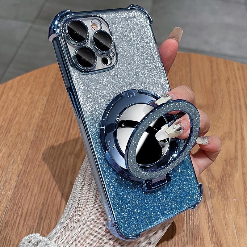 Gjelder Apple 15 Mobiltelefondeksel Iphone16Pro Blitspudder Sminkespeil Stativ 1413 Fire Hjørner Kollisjonspute Anti-fall Deksel