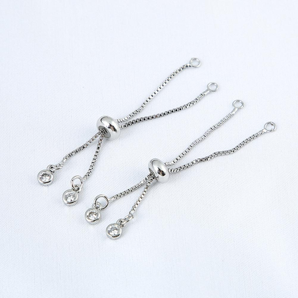 1Pc Bracelet Accessory Adjustable Slider Pull Chains With Zircon For DIY Bracelet Necklace Jewelry Accessories