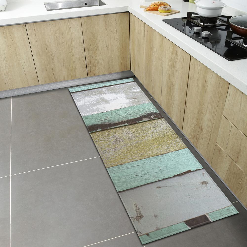 Wood Grain Kitchen Carpet Living Room Children's Floor Mat Porch Door Mat Corridor Balcony Non-slip Mat