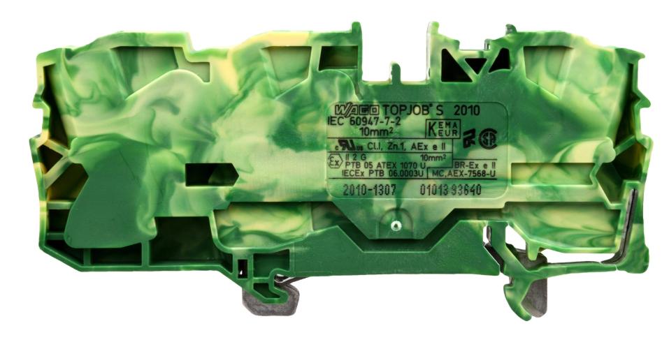 3-Wire Protective Rail Connector 10Mm2 Yellow-Green 2010-1307 Topjobs