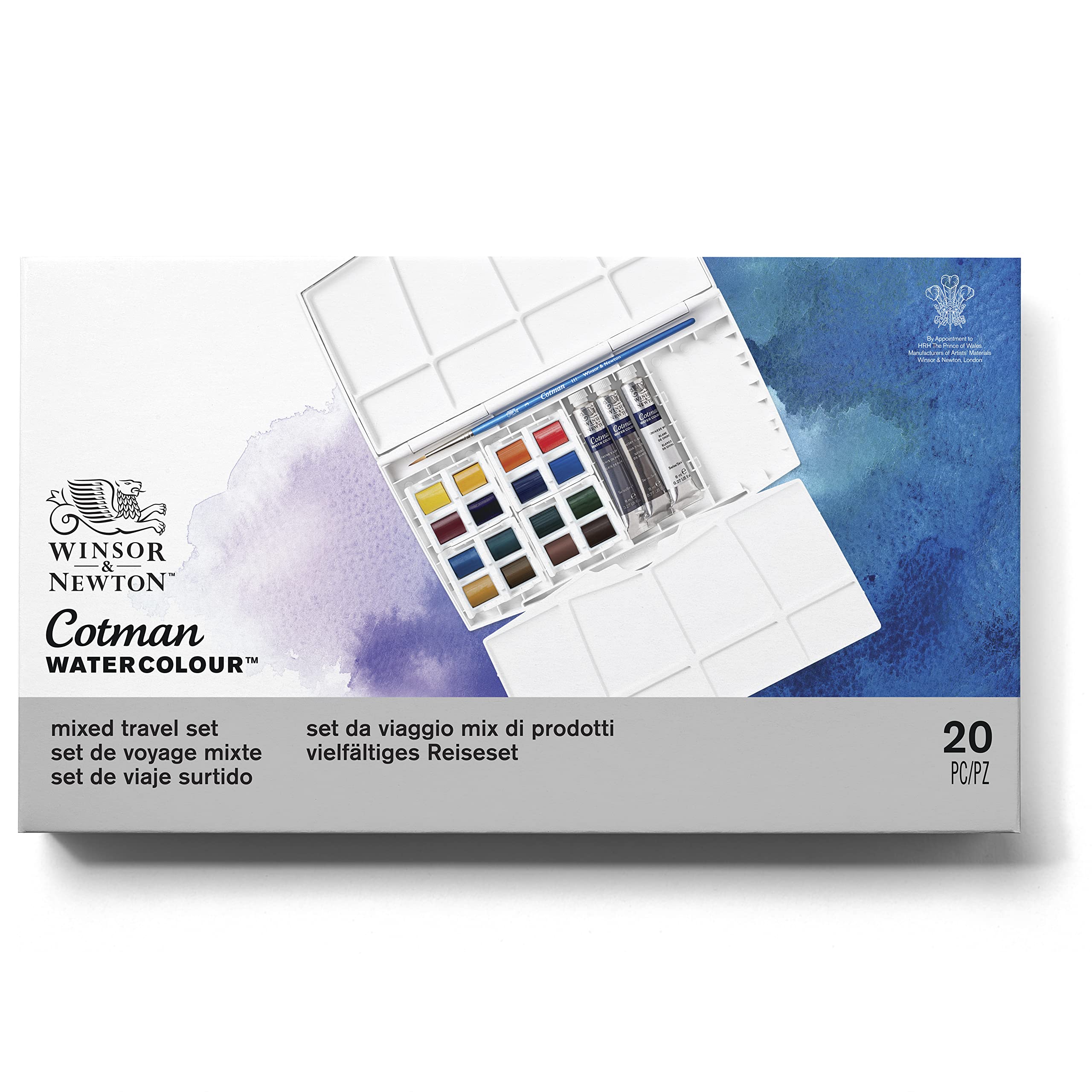 

Winsor & Newton Watercolor Paints, Winsor & Newton Cotman Watercolor Half Pans (16 Colors) + 8ml Tubes (3-Color Painting Plus Set)