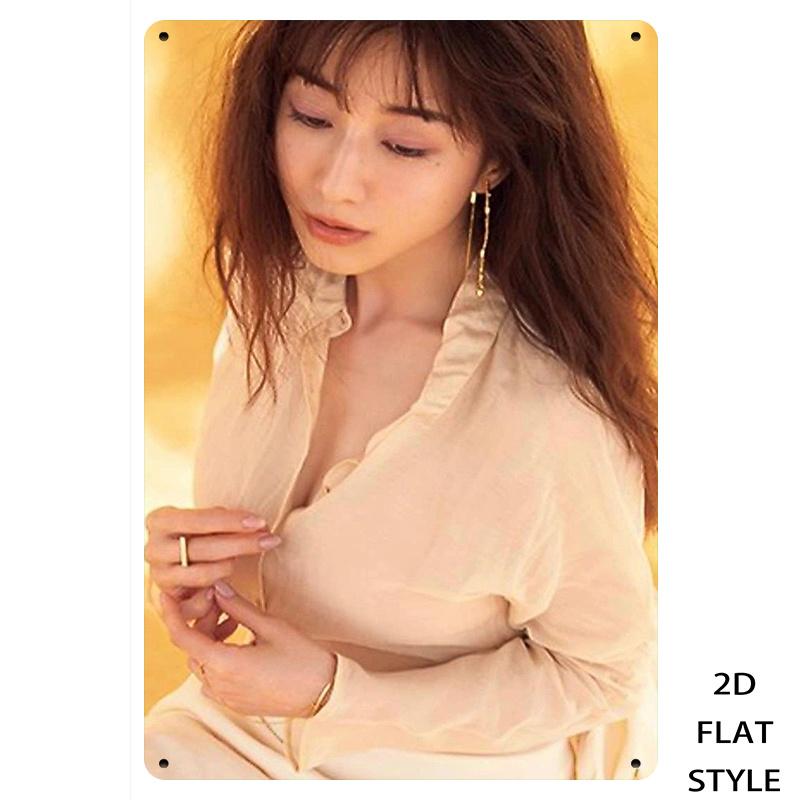 Vintage Elegance Woman Metal Wall Art  Minimalist Portrait Sign for Bedroom Decor 20x30cm（7.8x11.8inch）