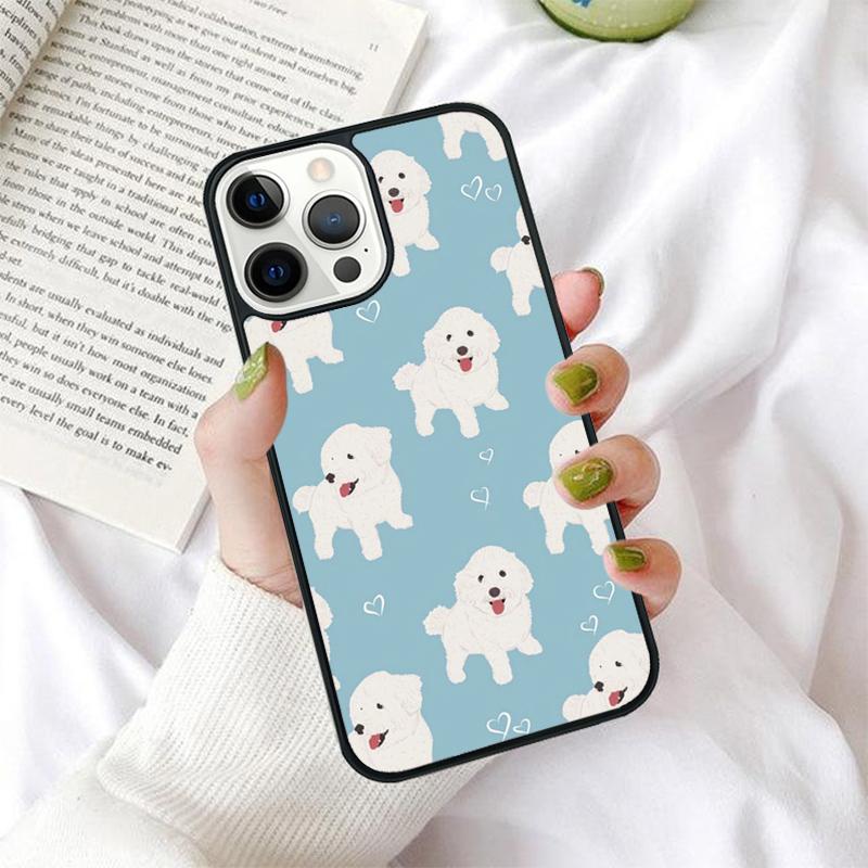Cute Cartoon Bichon Frise Celular Mobile Phone Cases For iPhone 17 Air 16 15 14 12 13 11 Pro MAX Plus SE2020 Coque Fundas