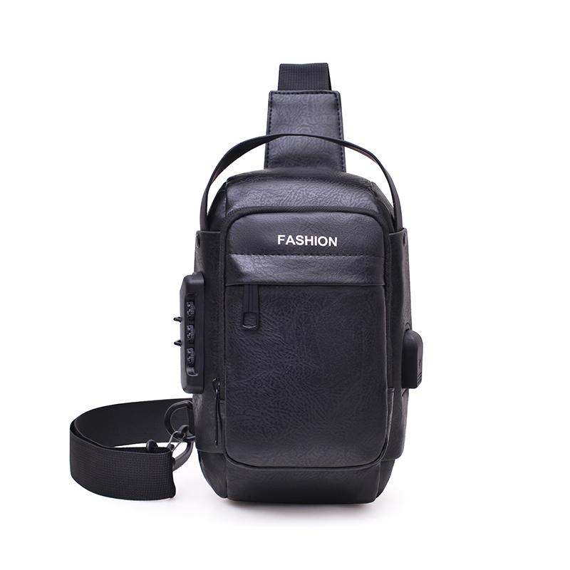 Pánská voděodolná náprsní taška s kombinačním zámkem, multifunkční taška přes rameno s velkou kapacitou, sportovní crossbody taška