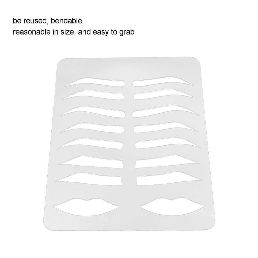 Brow Lips Template Reusable Bendable Eyebrow Lip Eyebrow Grooming Stencils for Tattoo Artists Beauty Beginners