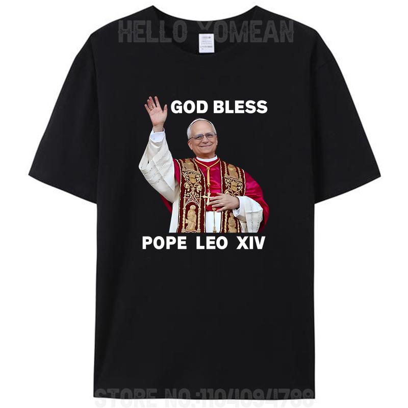 God Bless Pope LEO XIV Tee Gifts Unisex Women Men's Cotton T-Shirt Tops