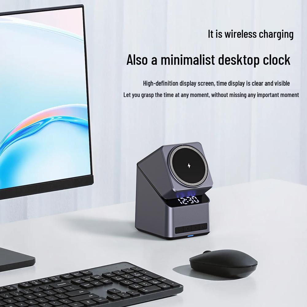 Magnetic 4-in-1 Wireless Charger with Auto-Rotate for Apple Devices, 15W Base