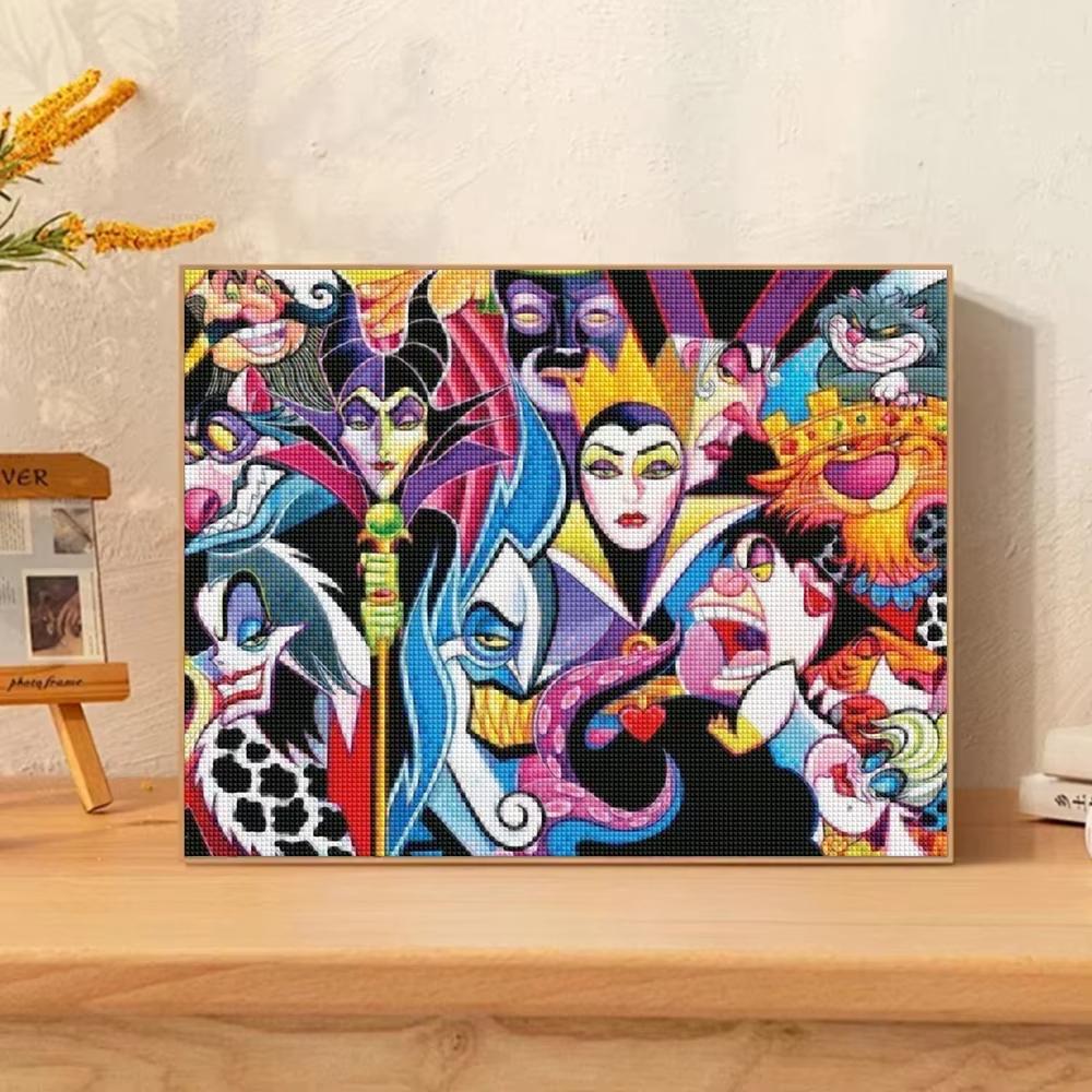 5D DIY Disney Diamond Painting Villains Evil Queen Full Round Cross Stitch Cartoon Art Diamond Embroidery Home Decor