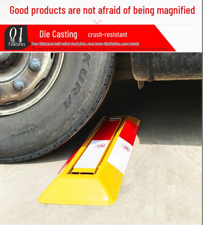 Thickened Triangle Parking Post: Anti-Collision Wheel Stopper with No-Drill Installation