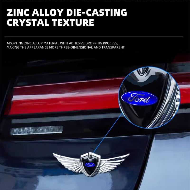3D Metal Styling Car Wings Side Mark Stickers Decor Accessories For Ford Focus Mondeo Kuga Fiesta MK7 Escort Explorer Edge 2 4