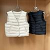 White duck down autumn and winter short down jacket, vest liner with V-neck vest inside, down vest outside women