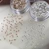 DIY 2-3mm Triangle Trapezoid Nail Gemstones Butterfly Knot Zircon Clear/Champagne Glitter Nail Diamond Manicure Decor