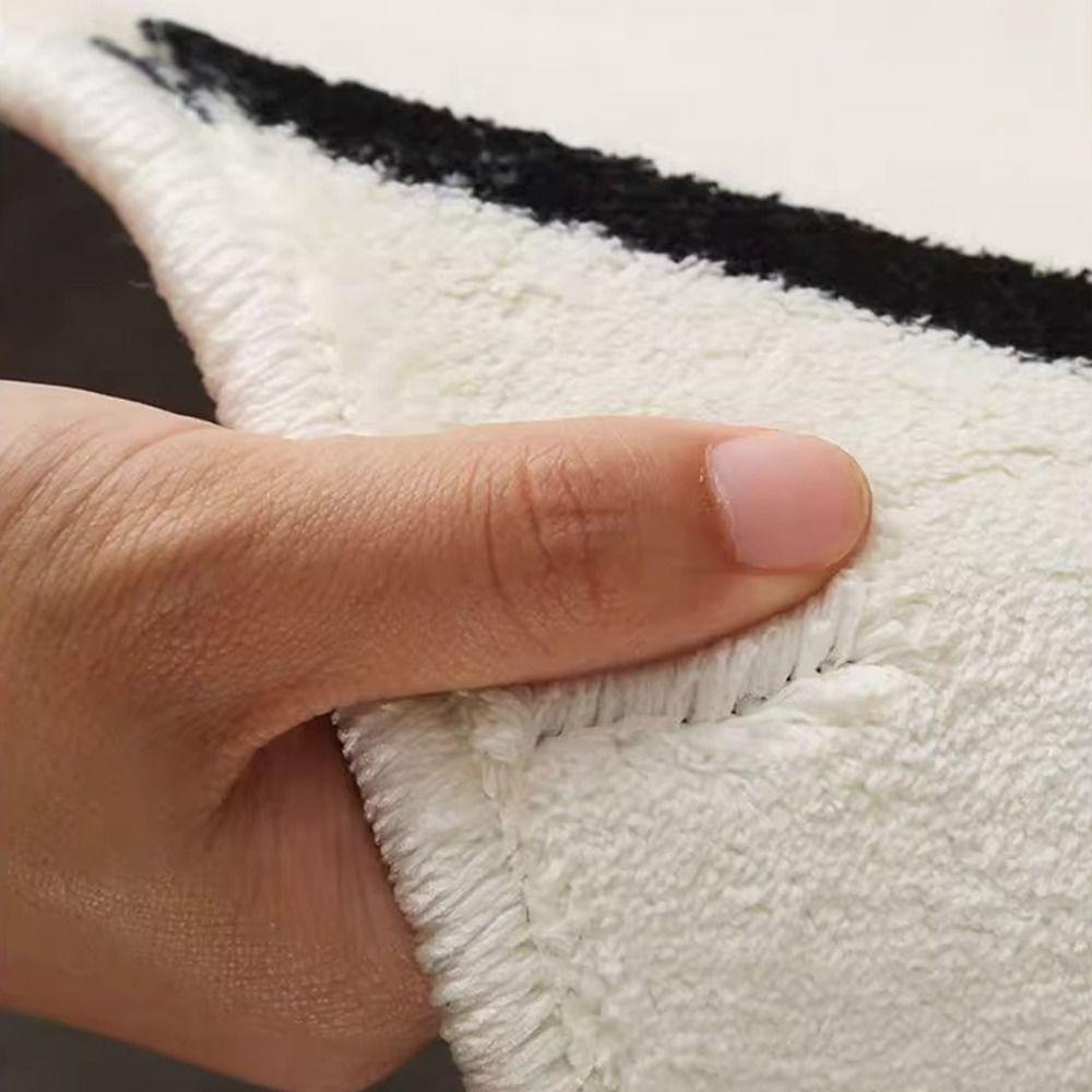 Dice Shaped Imitation Cashmere Carpet Anti-slip Floor Rug Entrance Carpet Floor Mat  Bedroom
