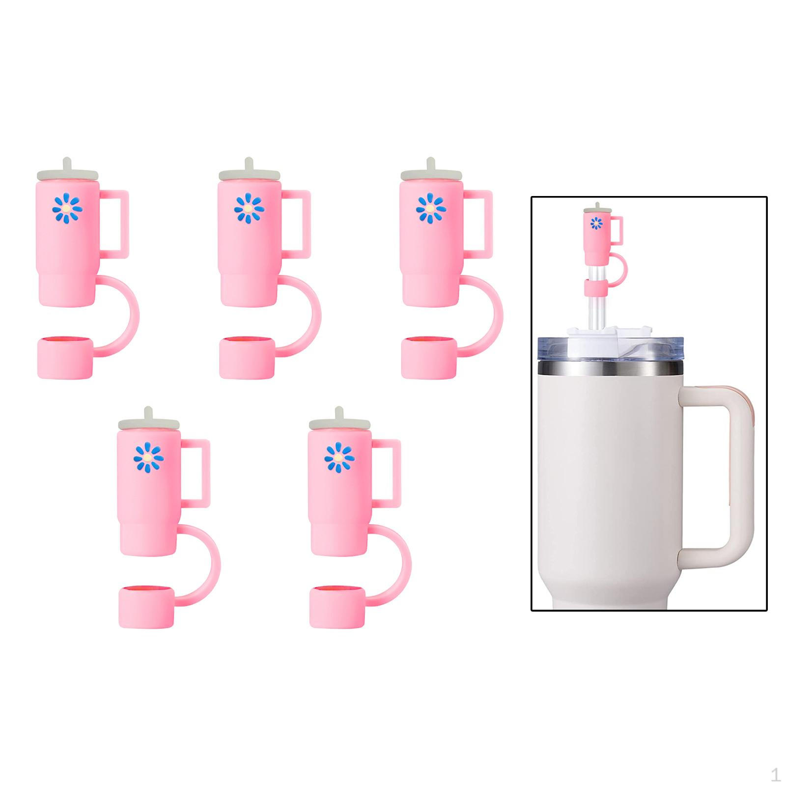 

10 упаковок многоразовых силиконовых чехлов для соломинок — надежно подходят для соломинок диаметром 10 мм Pink