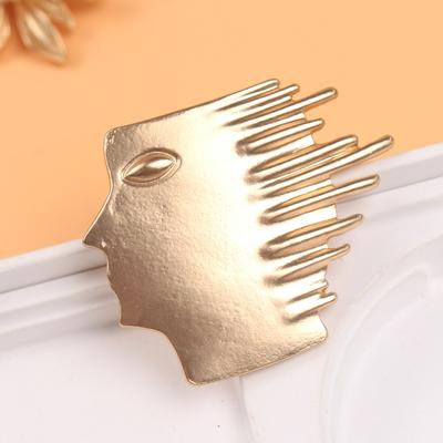 Stream Half Face Brooch Metal Badge Apparel Accessories