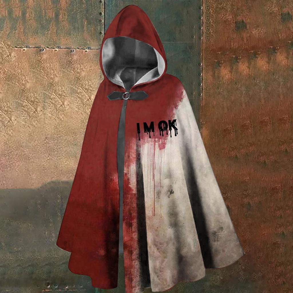 Halloween Bloodstain Print - Unisex Long Hooded Cape