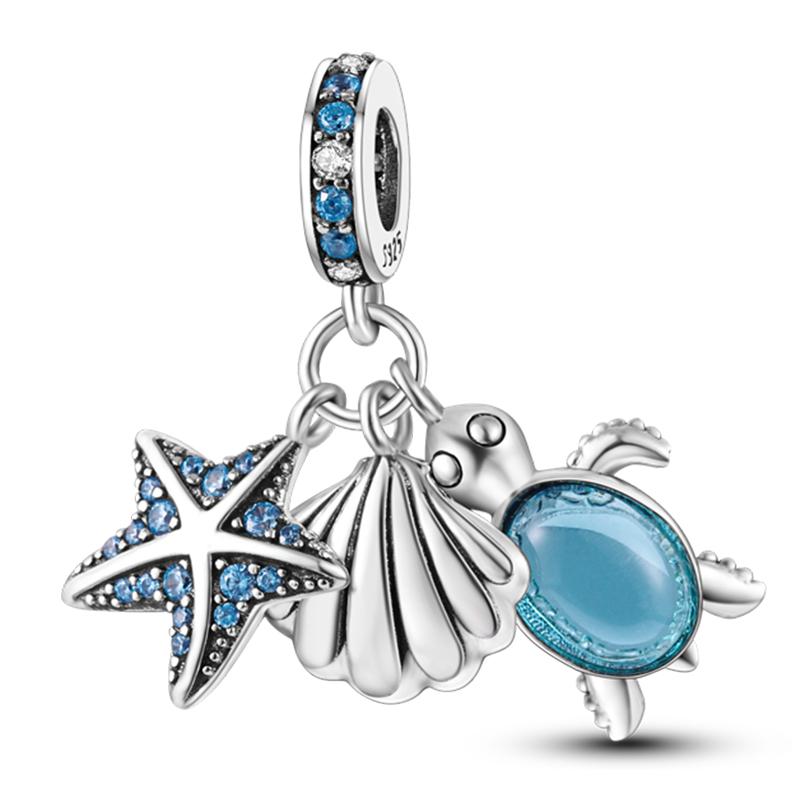 Ocean Trendy 925 Silver Dolphin Crab Boat Beach Charms Beads Fit 3mm Bracelets DIY Thoughtful Fine Jewelry Making Gifts