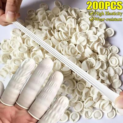 Nuevos Cubre Dedos Desechables Látex Natural Antideslizantes Antiestáticos Guantes Protector de Yemas Dedales Herramientas para Uñas Tapones para Pulgar