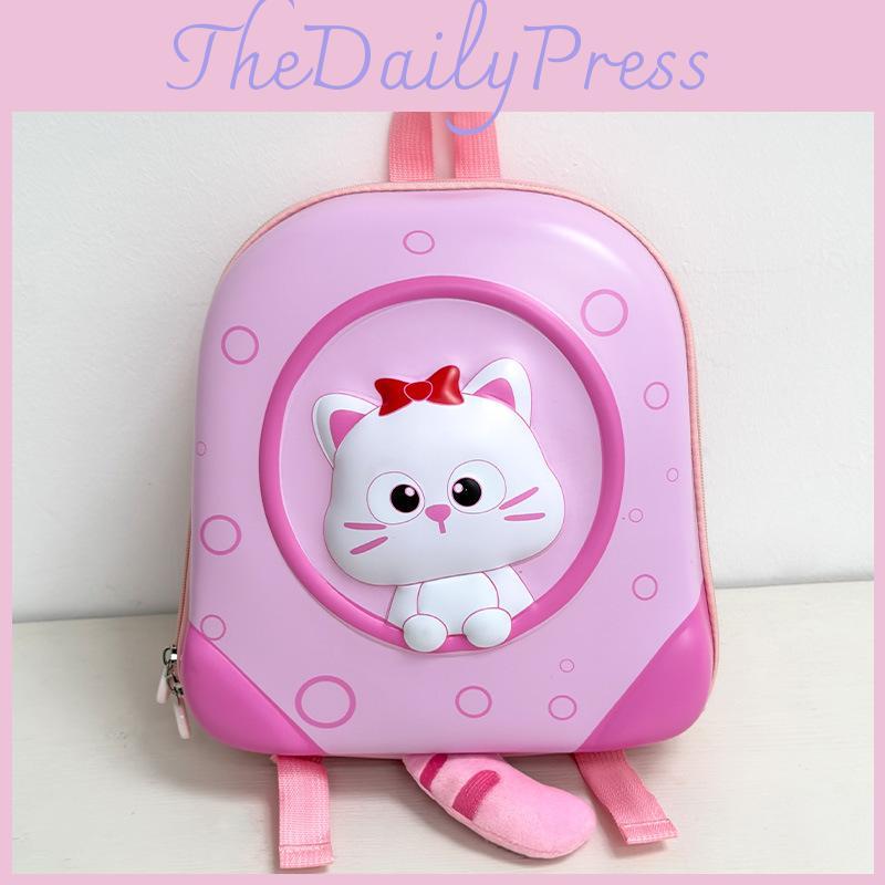 With Backpack Cute Cat Print Design Suitable For Childrens Kindergarten Use