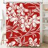 Red White Floral Shower Curtain Bathroom Decor Luxury Bathtub Curtains For Home, Hotel Or Spa Printed Fabric Water Repellent Bat