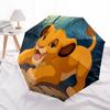 1 Paraguas Plegable Portátil de 8 Varillas Temático del Rey León, Simba, Colorido, Apertura Automática para Hombres y Mujeres, Un Compañero Compacto para Viajes Diarios Adecuado para Lluvias Diarias