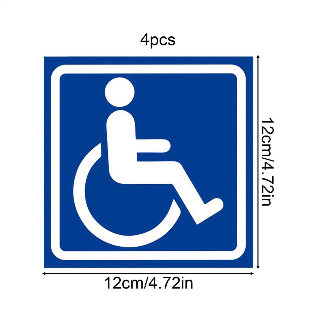 4pcs Disabled ADA Sign Disability Mobility Parking Car Sticker PVC Decal For Bus Auto Home Hospital Public Areas Parking