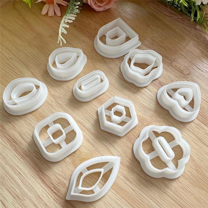 A60zpolymer Clay Cutters - 10 Pcs Boho Polymer Clay Cutters,Geometric Clay Tools For Polymer Clay Jewelry, Polymer Clay Kitmay