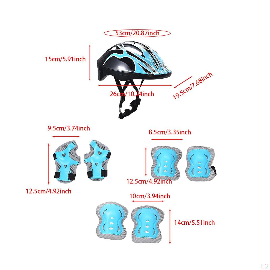 Kids Bike Helmet with Knee Elbow Wrist Pads, Shock Absorbing Comfortable Roller Skating for
