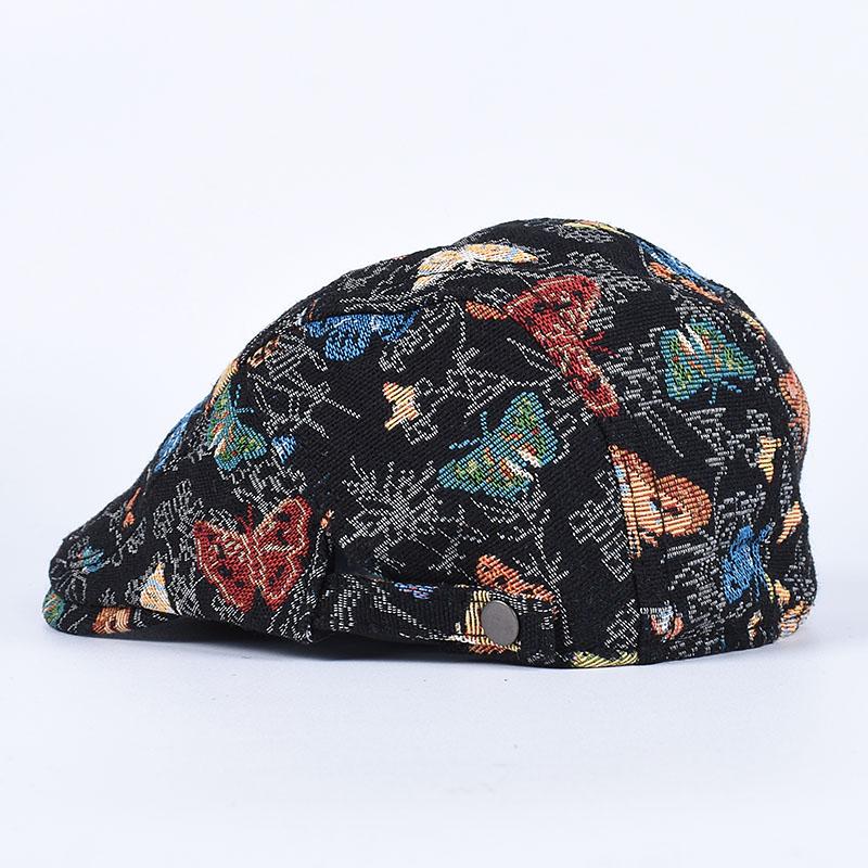 Peaky Blinders 2026 Corea Boina Mujer Bordado Mariposa Vintage Boinas Gorra Plana Gorra de Pico Hombre Algodón Negro Gorras de Periodista Hip Hop