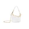 DIOR [Customized Cosmetic Bag] Canvas White Flower Secret Chain Decoration Gentle Girly Style French Romance Textured Fabric White Storage Bag
