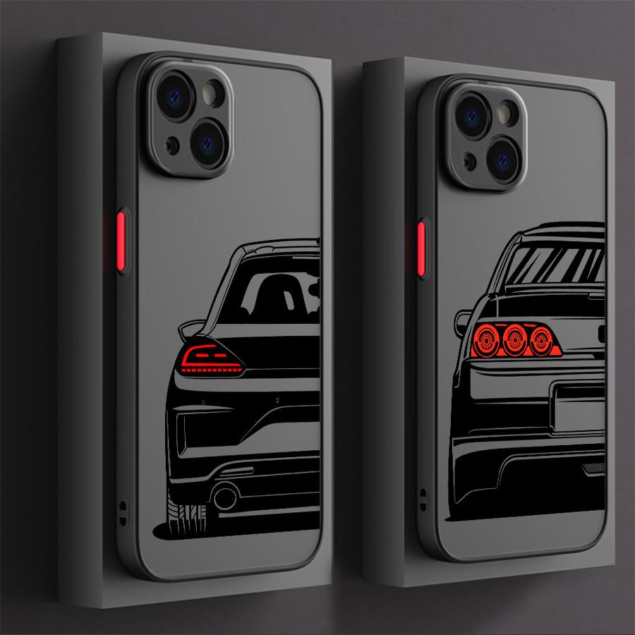 Luxury Cool Car Soft Cover Case for iPhone 15 16 14Plus 7 8 12 13 11 Pro Max 13 Mini XS Max