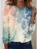 Fashion Women's Flower Graphic O-Neck Long Sleeve T-Shirt Y2k Casual Tops Womens Clothing Harajuku Female Clothing Pullover