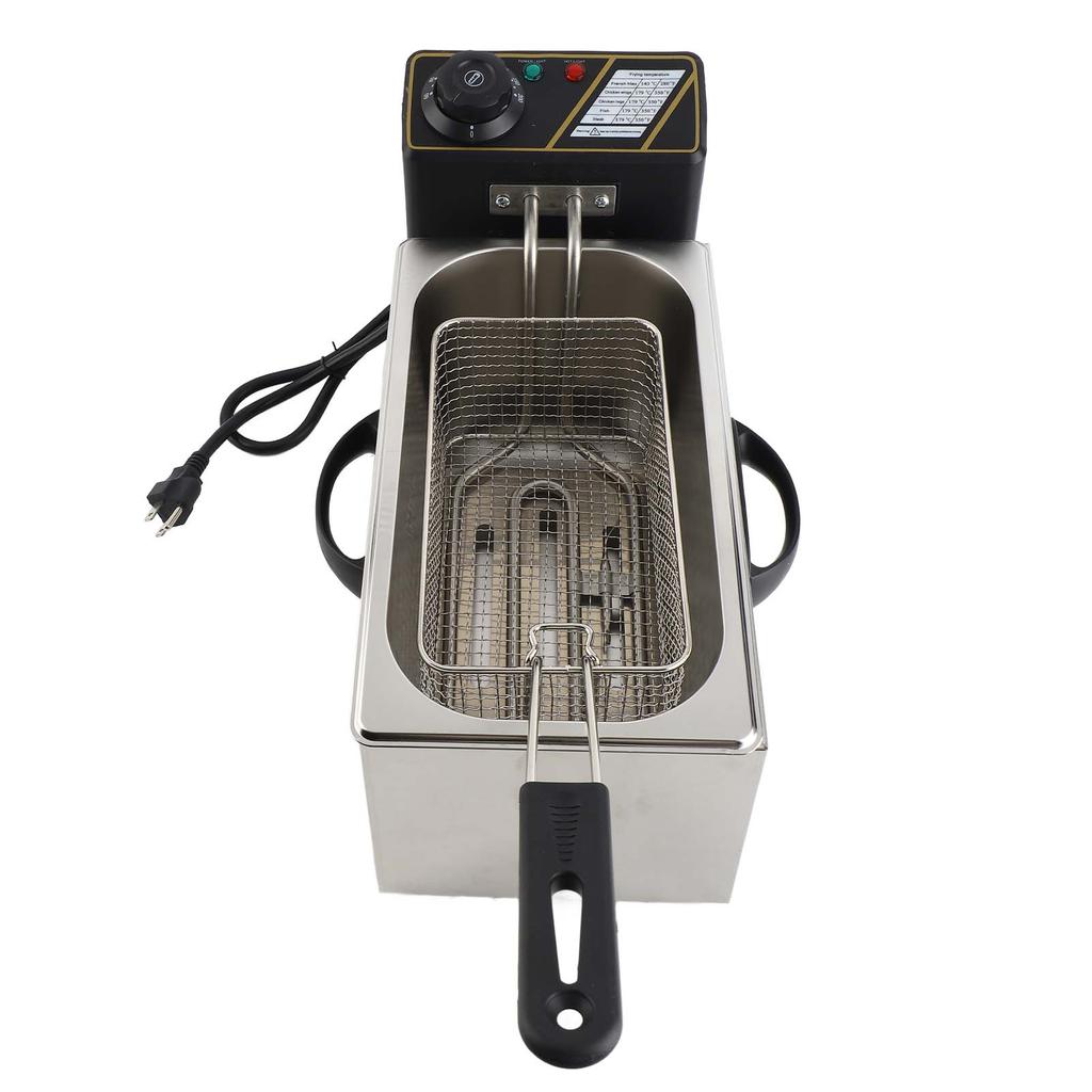 4L 4.2Qt Elektrische Fritteuse mit herausnehmbarem Ölfilterkorb 1400W Edelstahl 60 200 Grad Celsius 140 392