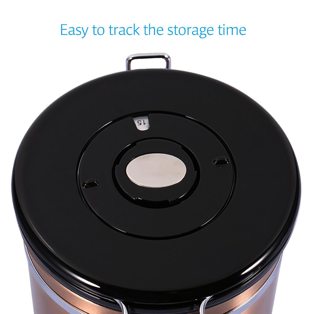 1.5L 304 Stainless Steel Airtight Coffee Beans Container Storage Canister Can