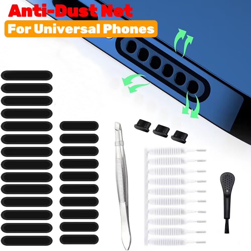 1-50pc niversal Mobile Phone Speaker Dust Mesh Sticker Type C Dust Plug for Samsung Xiaomi Redmi Huawei Net Speaker Cleaning Kit2
