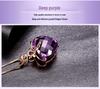 Collier pendentif cœur en améthyste plaqué or 18 carats avec pierre précieuse violette.