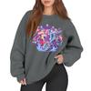 Women's Fashion Long Sleeve Print Round Neck Loose Pullover Sweater Top