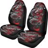 Schwarz-roter Drachenprint Auto-Vordersitz-Schutzpolster Einfache Polyester-Sitzabdeckung