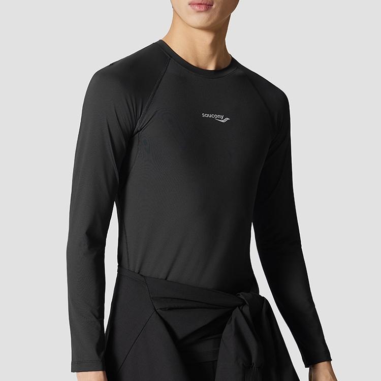 SAUCONY Comfortable Soft Raglan Crew Neck Long Sleeve Knit Shirt Gift Boxed Unisex Tops SA2269LT25T-BK001