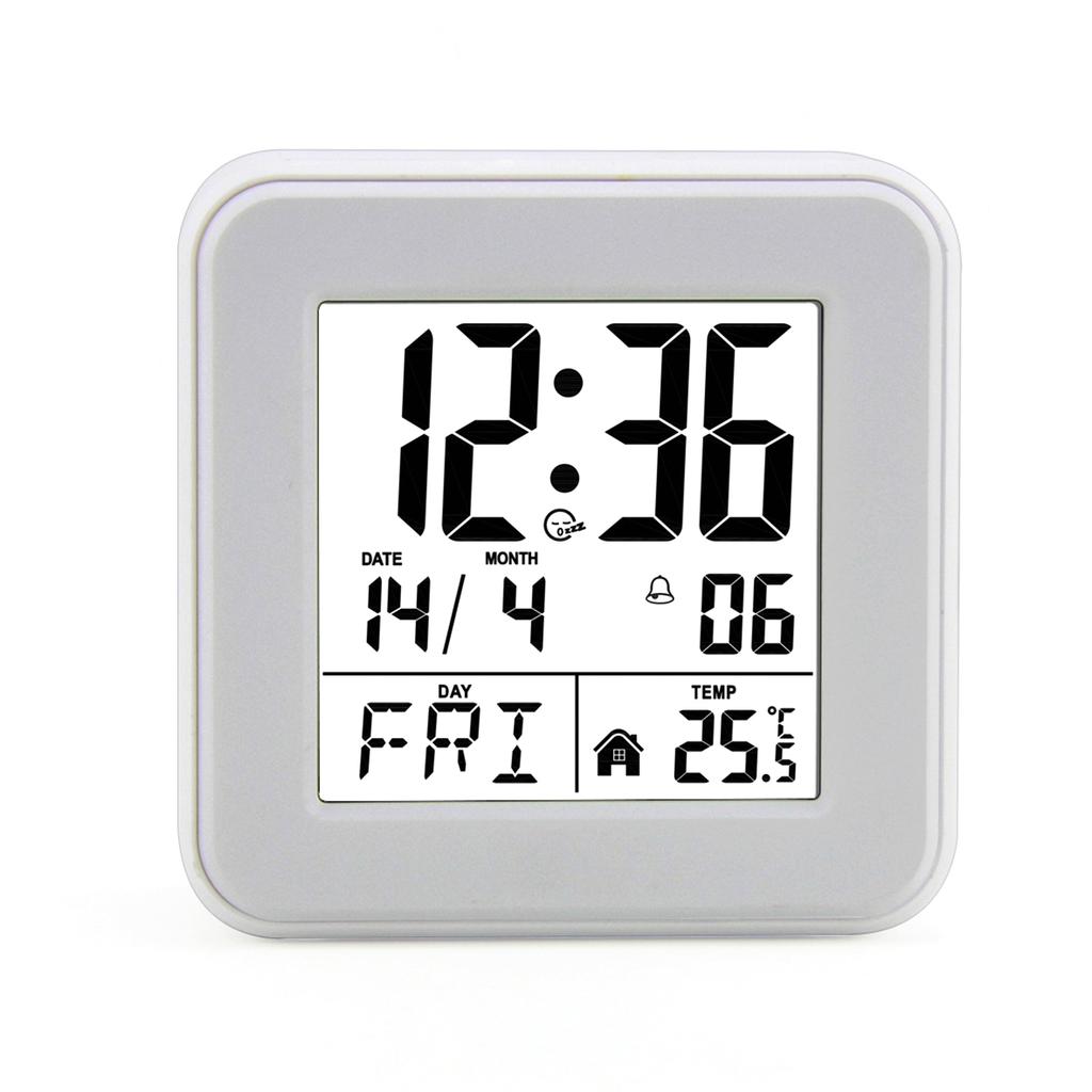 Digital Alarm Clock, Large Screen Desk Clock, Bedside Clock with Temperature, Portable Clock with