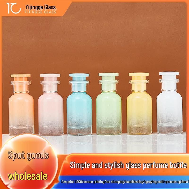 Available: Colored Glass Perfume Bottles - 30ml & 50ml, Cylindrical Press Spray, Portable Decanting for Cosmetics. 30ml Pink Glass